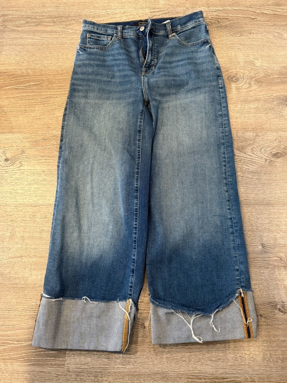 Banana Republic High Rise Wide Leg Jeans size 30 Medium Wash - Picture 4 of 7